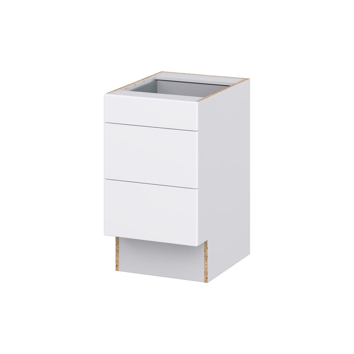Hugo&Borg Lasalle 18-in W x 32.5-in H x 25-in D Bright White Slab 3-Drawer Base Fully Assembled Cabinet (Flat Panel Style)