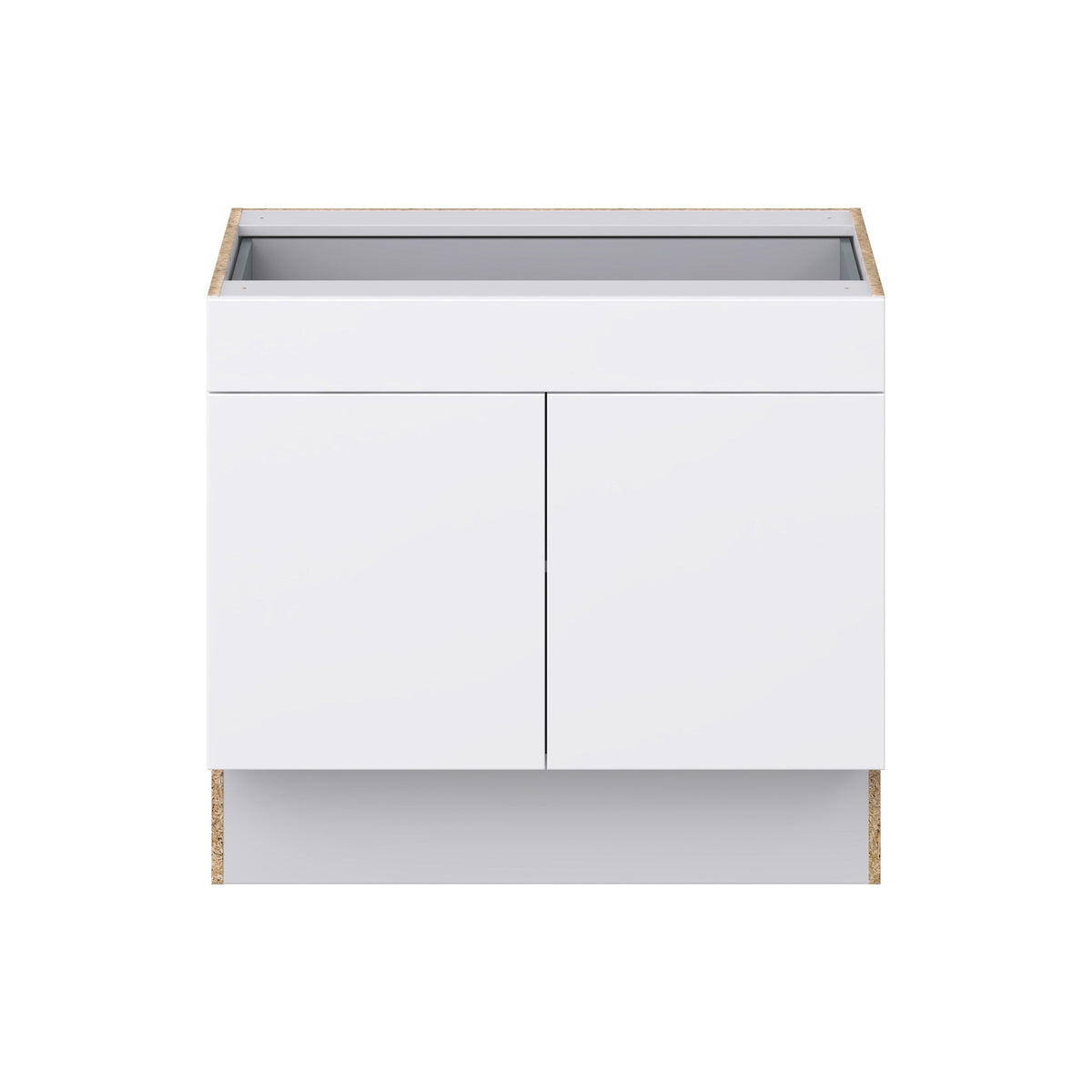 Hugo&Borg Lasalle 36-in W x 32.5-in H x 25-in D Bright White Slab 1-Drawer Base Fully Assembled Cabinet (Flat Panel Slab Style)