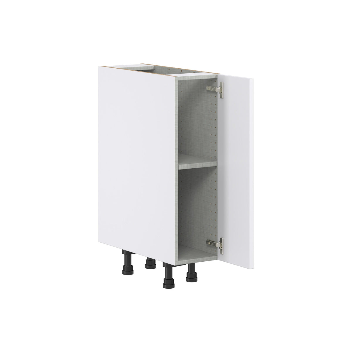 Hugo&Borg Lasalle 9-in W x 34.5-in H x 24-in D Bright White Slab Base Fully Assembled Cabinet (Flat Panel Slab Door Style)