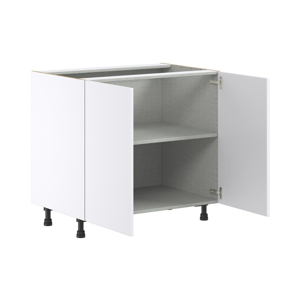 Hugo&Borg Lasalle 36-in W x 34.5-in H x 24-in D Bright White Slab Base Fully Assembled Cabinet (Flat Panel Slab Door Style)