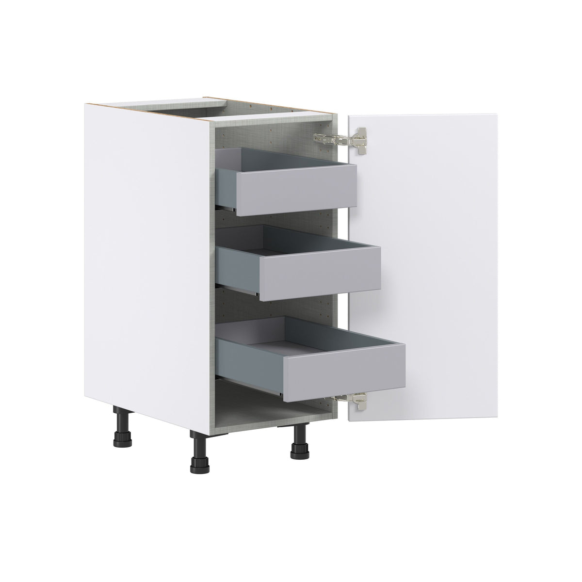 Hugo&Borg Lasalle 15-in W x 34.5-in H x 24-in D Bright White Slab 3-Drawers Base Fully Assembled Cabinet (Flat Panel Slab Style)