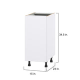 Hugo&Borg Lasalle 15-in W x 34.5-in H x 24-in D Bright White Slab 3-Drawers Base Fully Assembled Cabinet (Flat Panel Slab Style)