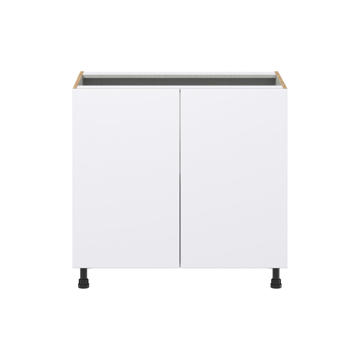Hugo&Borg Lasalle 36-in W x 34.5-in H x 24-in D Bright White Slab Base Fully Assembled Cabinet (Flat Panel Slab Door Style)