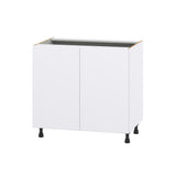 Hugo&Borg Lasalle 36-in W x 34.5-in H x 24-in D Bright White Slab 3-Drawers Base Fully Assembled Cabinet (Flat Panel Slab Style)