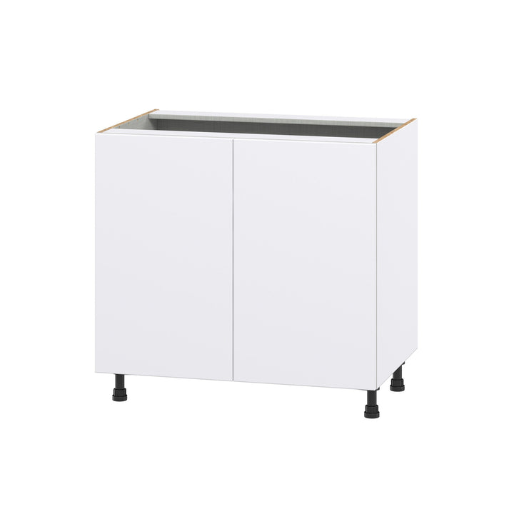 Hugo&Borg Lasalle 36-in W x 34.5-in H x 24-in D Bright White Slab 3-Drawers Base Fully Assembled Cabinet (Flat Panel Slab Style)