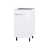 Hugo&Borg Lasalle 18-in W x 34.5-in H x 24-in D Bright White Slab 1-Drawer Base Fully Assembled Cabinet (Flat Panel Slab Style)