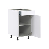 Hugo&Borg Lasalle 18-in W x 34.5-in H x 24-in D Bright White Slab 1-Drawer Base Fully Assembled Cabinet (Flat Panel Slab Style)