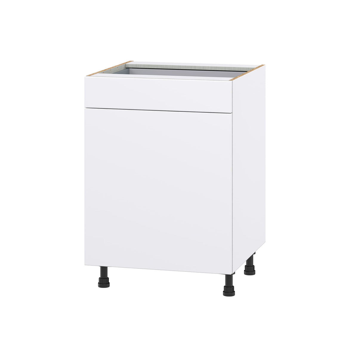 Hugo&Borg Lasalle 24-in W x 34.5-in H x 24-in D Bright White Slab 1-Drawer Base Fully Assembled Cabinet (Flat Panel Slab Style)