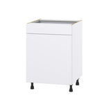 Hugo&Borg Lasalle 24-in W x 34.5-in H x 24-in D Bright White Slab 1-Drawer Base Fully Assembled Cabinet (Flat Panel Slab Style)