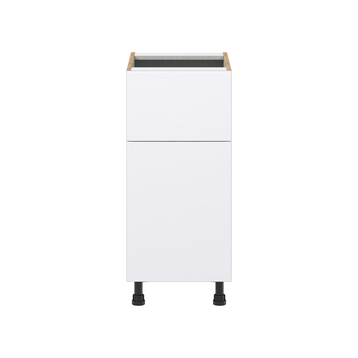 Hugo&Borg Lasalle 15-in W x 34.5-in H x 24-in D Bright White Slab 1-Drawer Base Fully Assembled Cabinet (Flat Panel Slab Style)
