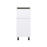 Hugo&Borg Lasalle 15-in W x 34.5-in H x 24-in D Bright White Slab 1-Drawer Base Fully Assembled Cabinet (Flat Panel Slab Style)