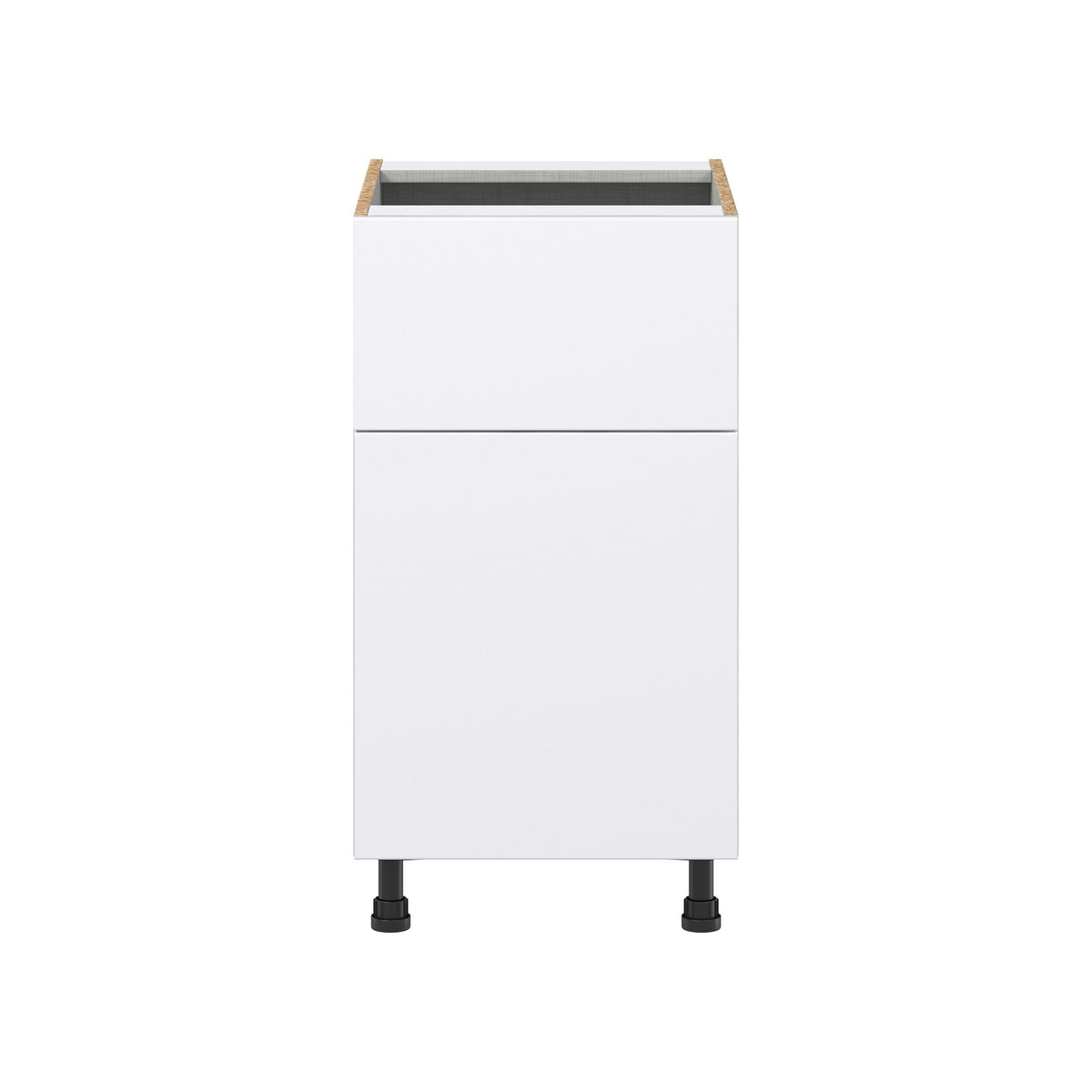 Hugo&Borg Lasalle 18-in W x 34.5-in H x 24-in D Bright White Slab 1-Drawer Base Fully Assembled Cabinet (Flat Panel Slab Style)