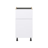 Hugo&Borg Lasalle 18-in W x 34.5-in H x 24-in D Bright White Slab 1-Drawer Base Fully Assembled Cabinet (Flat Panel Slab Style)