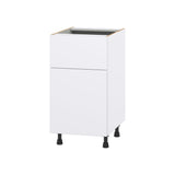 Hugo&Borg Lasalle 18-in W x 34.5-in H x 24-in D Bright White Slab 1-Drawer Base Fully Assembled Cabinet (Flat Panel Slab Style)