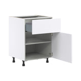 Hugo&Borg Lasalle 24-in W x 34.5-in H x 24-in D Bright White Slab 1-Drawer Base Fully Assembled Cabinet (Flat Panel Slab Style)