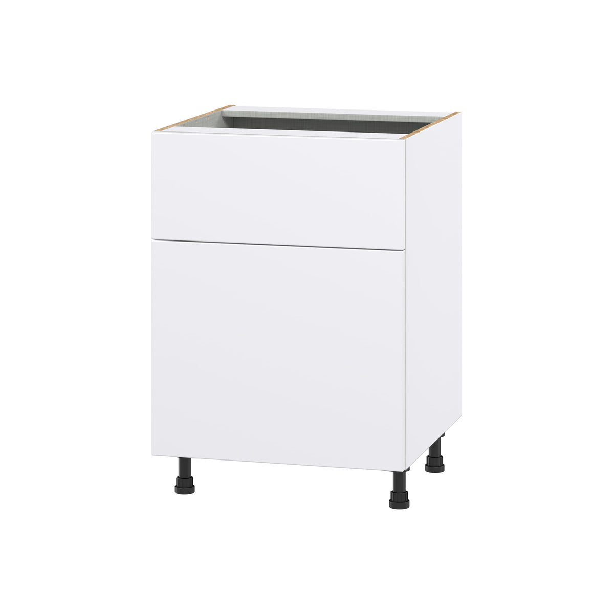 Hugo&Borg Lasalle 24-in W x 34.5-in H x 24-in D Bright White Slab 1-Drawer Base Fully Assembled Cabinet (Flat Panel Slab Style)