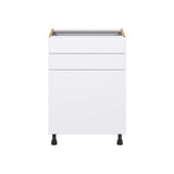 Hugo&Borg Lasalle 24-in W x 34.5-in H x 24-in D Bright White Slab 2-Drawers Base Fully Assembled Cabinet (Flat Panel Slab Style)