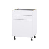 Hugo&Borg Lasalle 24-in W x 34.5-in H x 24-in D Bright White Slab 2-Drawers Base Fully Assembled Cabinet (Flat Panel Slab Style)