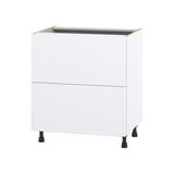 Hugo&Borg Lasalle 30-in W x 34.5-in H x 24-in D Bright White Slab 2-Drawer Base Fully Assembled Cabinet (Flat Panel Style)