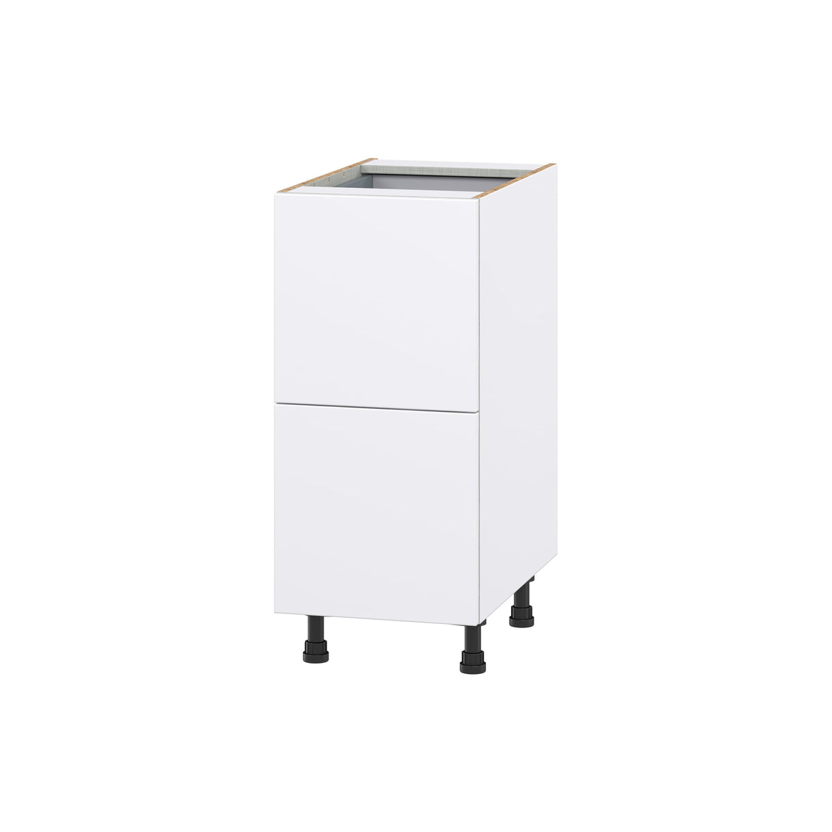 Hugo&Borg Lasalle 15-in W x 34.5-in H x 24-in D Bright White Slab 3-Drawer Base Fully Assembled Cabinet (Flat Panel Style)