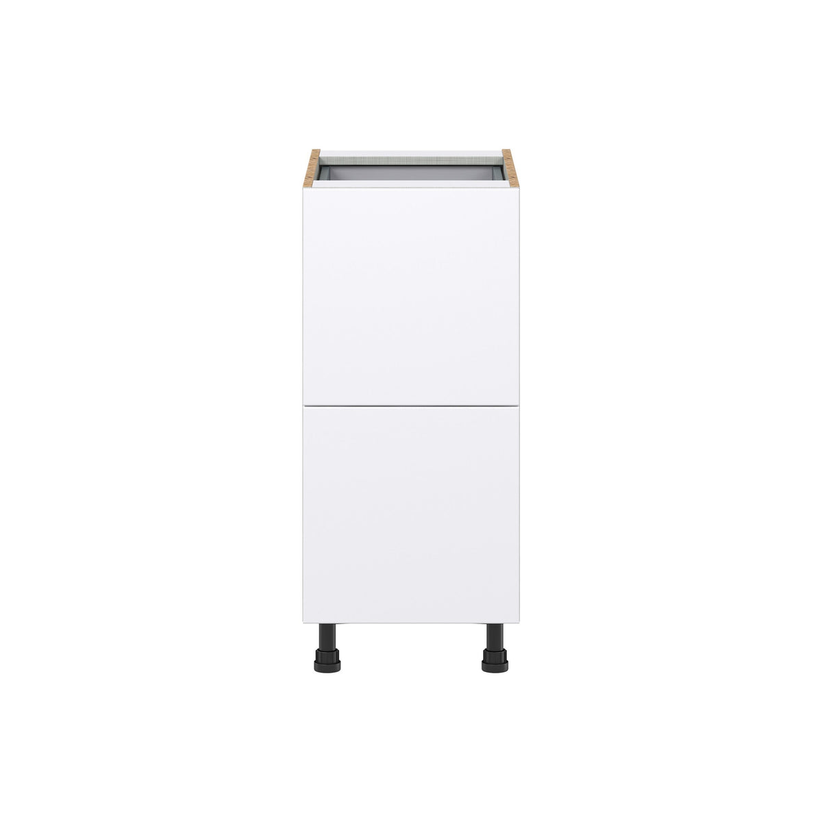 Hugo&Borg Lasalle 15-in W x 34.5-in H x 24-in D Bright White Slab 3-Drawer Base Fully Assembled Cabinet (Flat Panel Style)