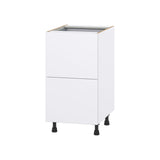 Hugo&Borg Lasalle 18-in W x 34.5-in H x 24-in D Bright White Slab 3-Drawer Base Fully Assembled Cabinet (Flat Panel Style)