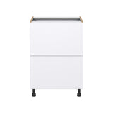 Hugo&Borg Lasalle 24-in W x 34.5-in H x 24-in D Bright White Slab 3-Drawer Base Fully Assembled Cabinet (Flat Panel Style)