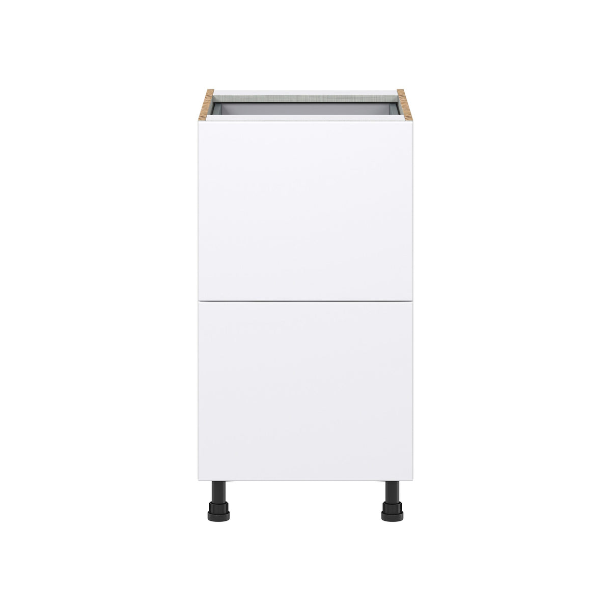 Hugo&Borg Lasalle 18-in W x 34.5-in H x 24-in D Bright White Slab 3-Drawer Base Fully Assembled Cabinet (Flat Panel Style)