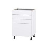 Hugo&Borg Lasalle 24-in W x 34.5-in H x 24-in D Bright White Slab 4-Drawer Base Fully Assembled Cabinet (Flat Panel Style)