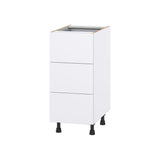 Hugo&Borg Lasalle 15-in W x 34.5-in H x 24-in D Bright White Slab 4-Drawer Base Fully Assembled Cabinet (Flat Panel Style)