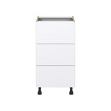 Hugo&Borg Lasalle 18-in W x 34.5-in H x 24-in D Bright White Slab 4-Drawer Base Fully Assembled Cabinet (Flat Panel Style)