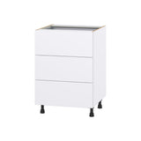 Hugo&Borg Lasalle 24-in W x 34.5-in H x 24-in D Bright White Slab 4-Drawer Base Fully Assembled Cabinet (Flat Panel Style)