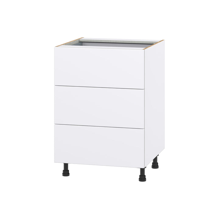 Hugo&Borg Lasalle 24-in W x 34.5-in H x 24-in D Bright White Slab 4-Drawer Base Fully Assembled Cabinet (Flat Panel Style)