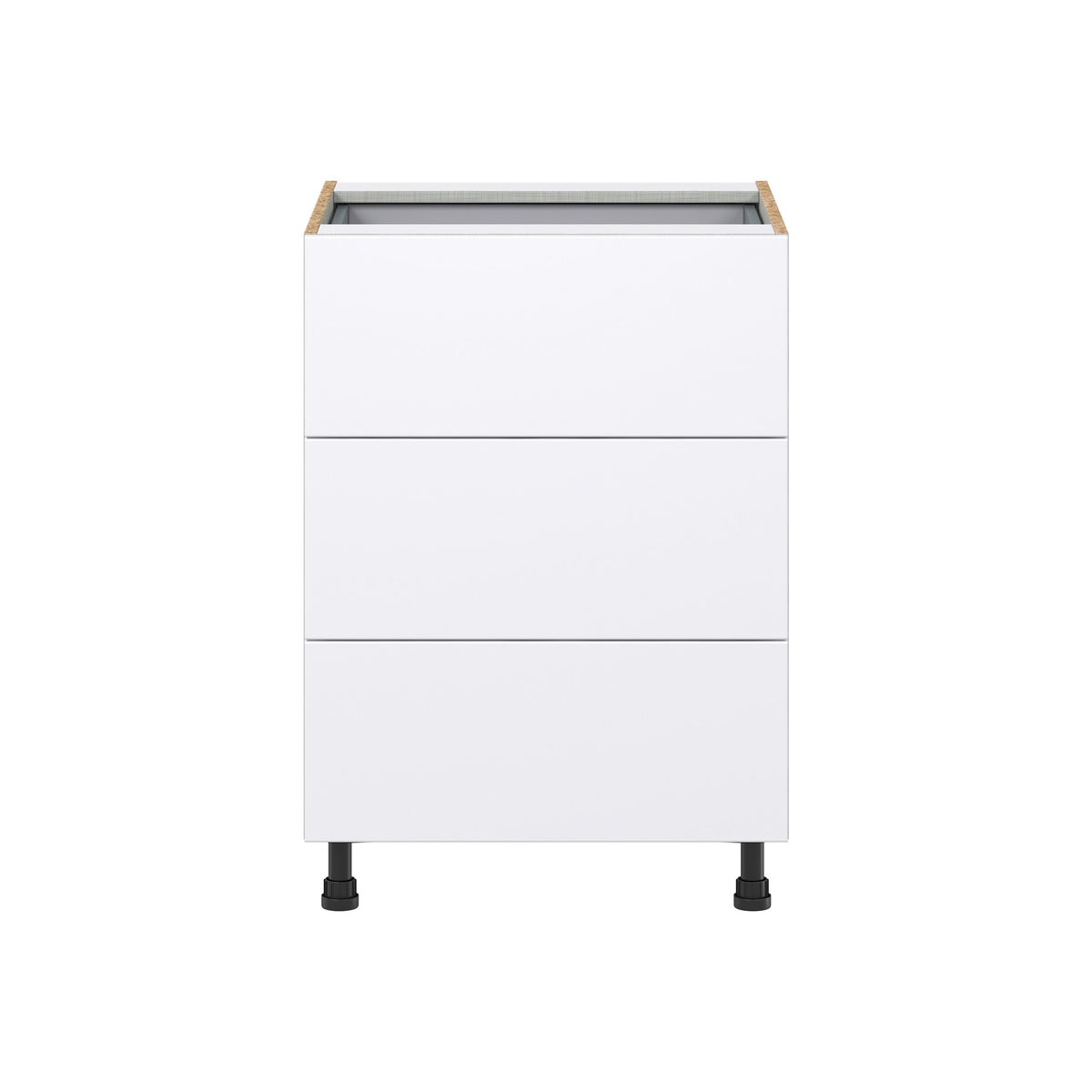 Hugo&Borg Lasalle 24-in W x 34.5-in H x 24-in D Bright White Slab 4-Drawer Base Fully Assembled Cabinet (Flat Panel Style)