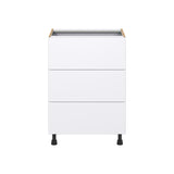 Hugo&Borg Lasalle 24-in W x 34.5-in H x 24-in D Bright White Slab 4-Drawer Base Fully Assembled Cabinet (Flat Panel Style)