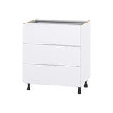 Hugo&Borg Lasalle 30-in W x 34.5-in H x 24-in D Bright White Slab 4-Drawer Base Fully Assembled Cabinet (Flat Panel Style)