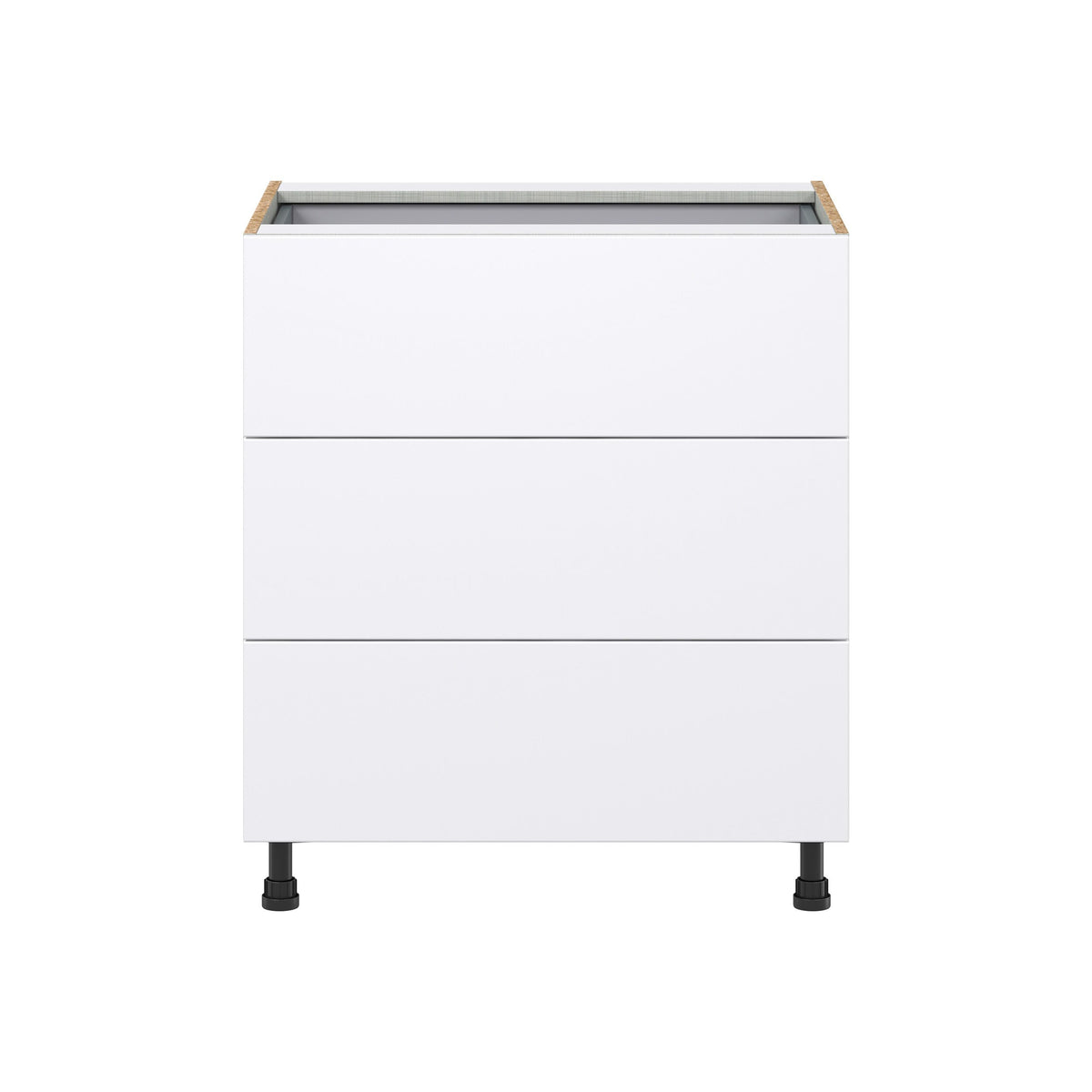 Hugo&Borg Lasalle 30-in W x 34.5-in H x 24-in D Bright White Slab 4-Drawer Base Fully Assembled Cabinet (Flat Panel Style)