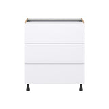 Hugo&Borg Lasalle 30-in W x 34.5-in H x 24-in D Bright White Slab 4-Drawer Base Fully Assembled Cabinet (Flat Panel Style)
