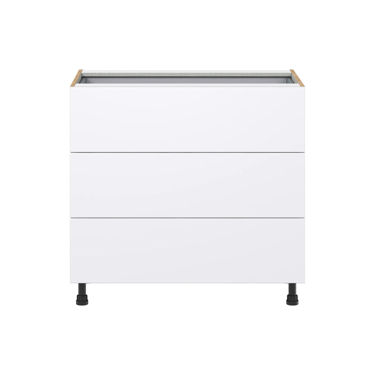 Hugo&Borg Lasalle 36-in W x 34.5-in H x 24-in D Bright White Slab 4-Drawer Base Fully Assembled Cabinet (Flat Panel Style)