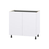 Hugo&Borg Lasalle 36-in W x 34.5-in H x 24-in D Bright White Slab Sink Base Fully Assembled Cabinet (Flat Panel Slab Style)