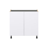 Hugo&Borg Lasalle 36-in W x 34.5-in H x 24-in D Bright White Slab Sink Base Fully Assembled Cabinet (Flat Panel Slab Style)