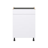 Hugo&Borg Lasalle 24-in W x 34.5-in H x 24-in D Bright White Slab Sink Base Fully Assembled Cabinet (Flat Panel Slab Style)