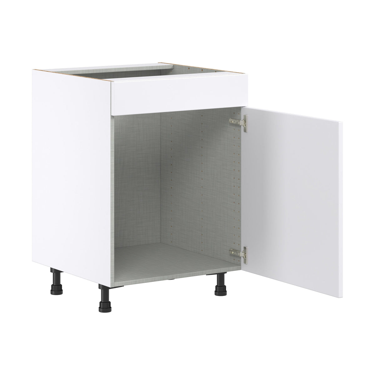 Hugo&Borg Lasalle 24-in W x 34.5-in H x 24-in D Bright White Slab Sink Base Fully Assembled Cabinet (Flat Panel Slab Style)