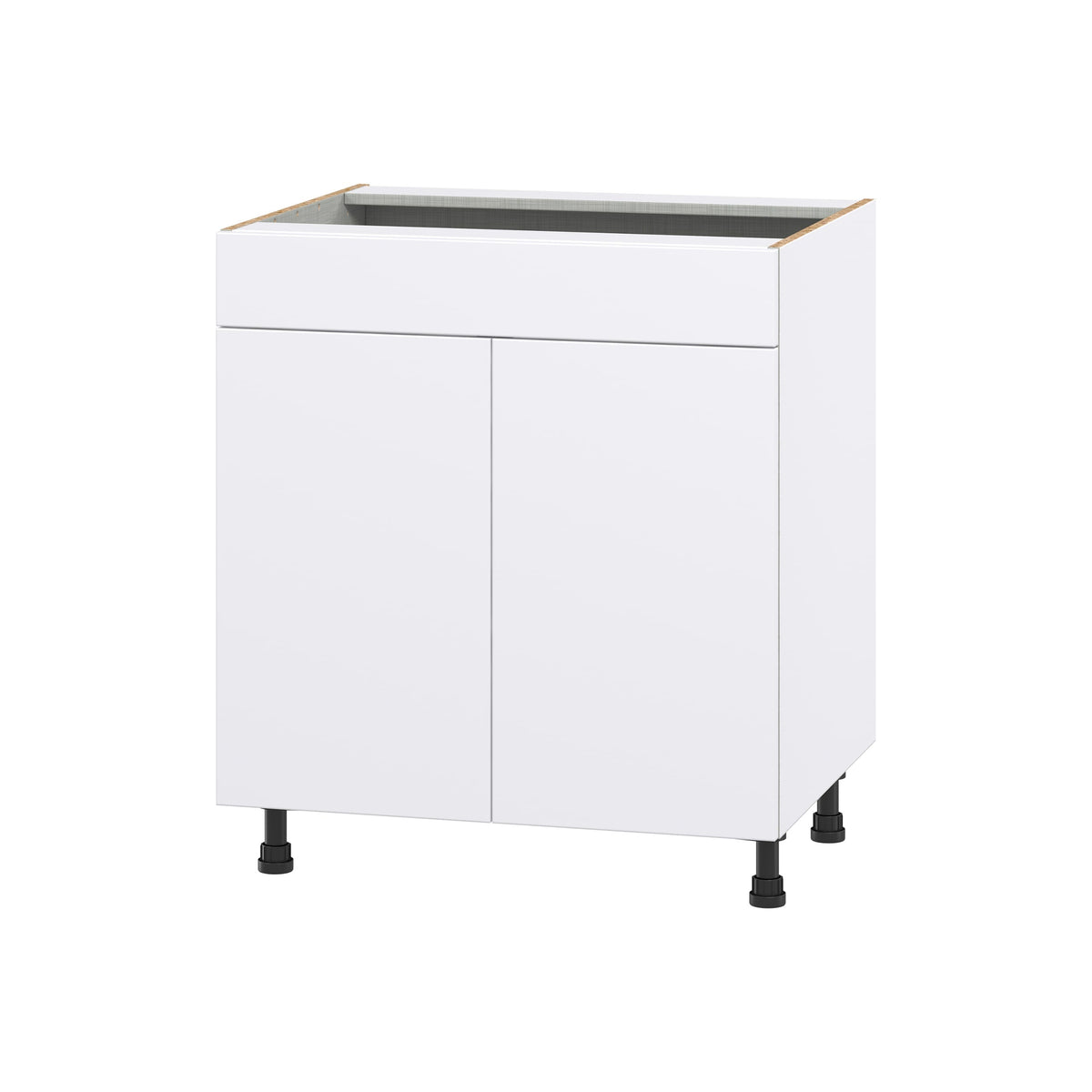 Hugo&Borg Lasalle 30-in W x 34.5-in H x 24-in D Bright White Slab Sink Base Fully Assembled Cabinet (Flat Panel Slab Style)