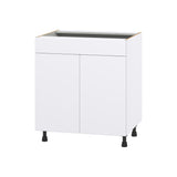 Hugo&Borg Lasalle 30-in W x 34.5-in H x 24-in D Bright White Slab Sink Base Fully Assembled Cabinet (Flat Panel Slab Style)