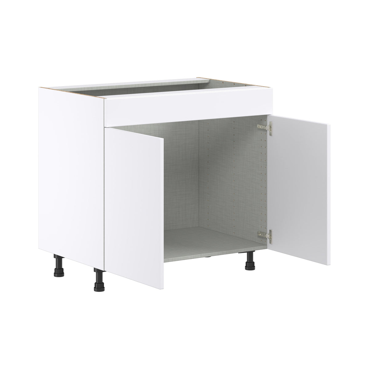 Hugo&Borg Lasalle 36-in W x 34.5-in H x 24-in D Bright White Slab Sink Base Fully Assembled Cabinet (Flat Panel Slab Style)