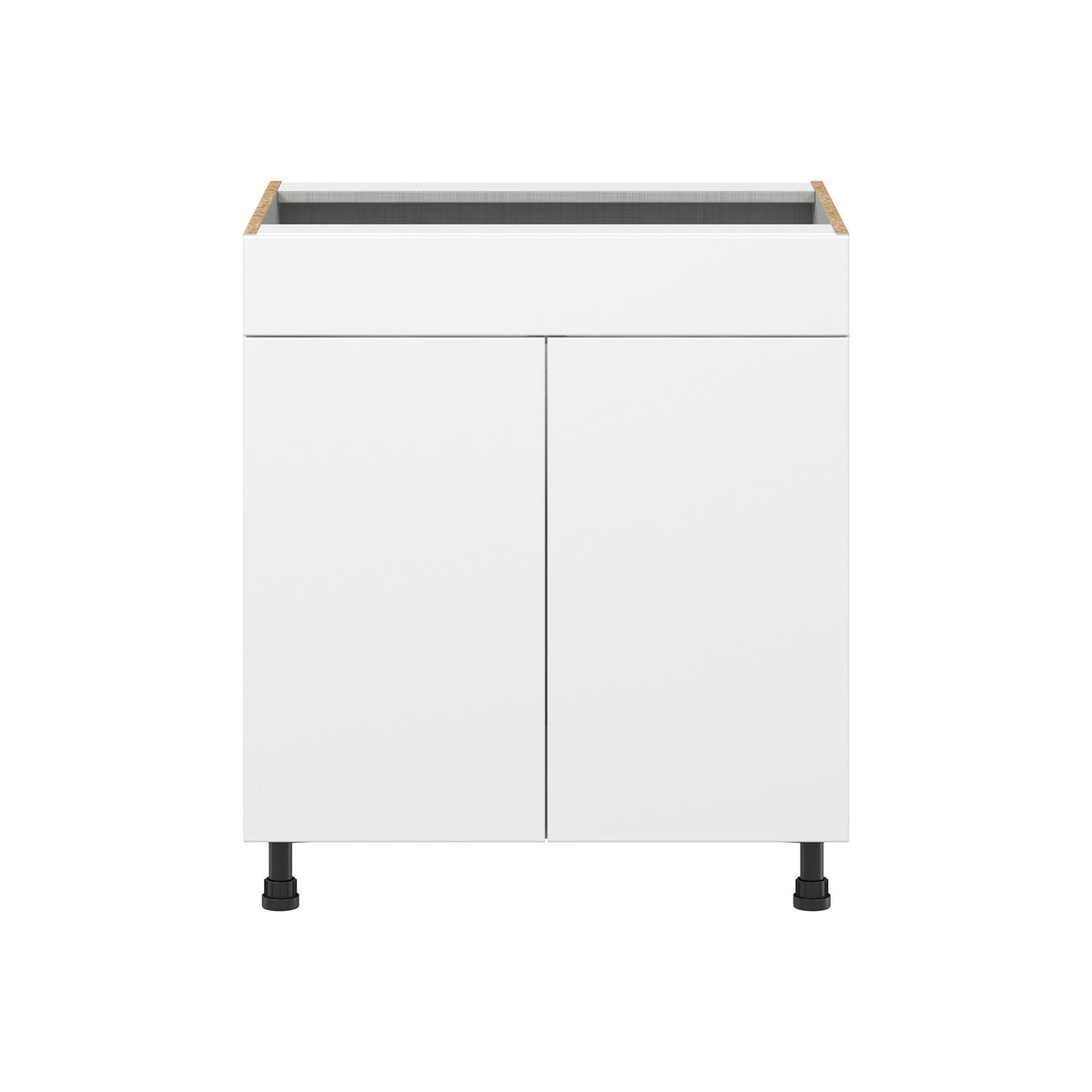 Hugo&Borg Lasalle 30-in W x 34.5-in H x 24-in D Bright White Slab Sink Base Fully Assembled Cabinet (Flat Panel Slab Style)