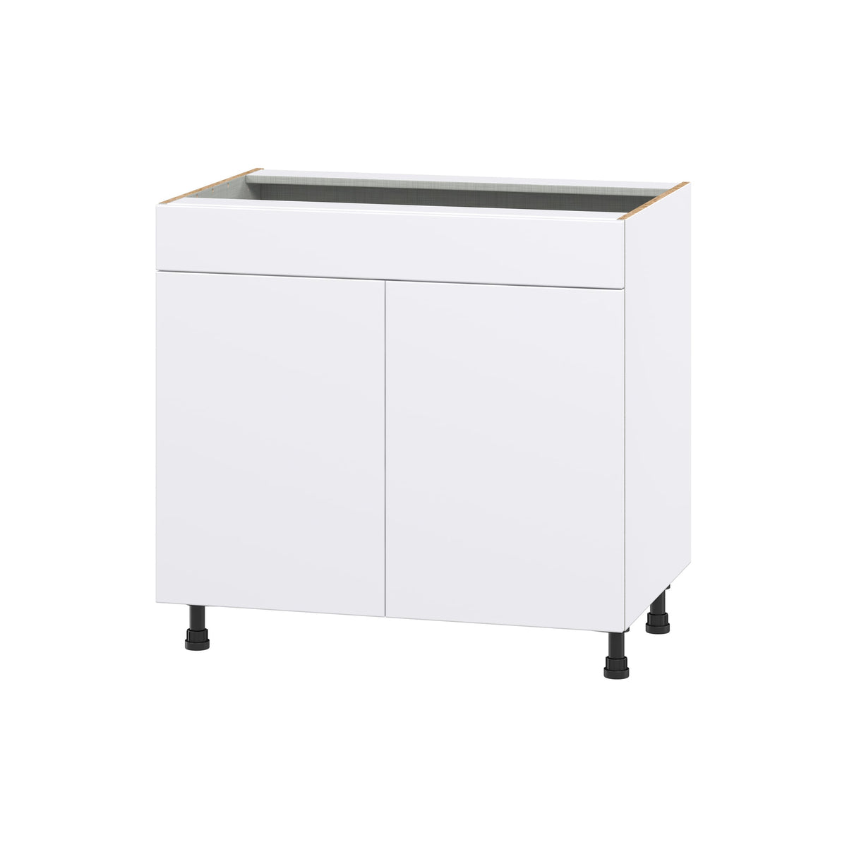 Hugo&Borg Lasalle 36-in W x 34.5-in H x 24-in D Bright White Slab Sink Base Fully Assembled Cabinet (Flat Panel Slab Style)