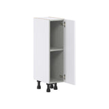 Hugo&Borg Lasalle 9-in W x 34.5-in H x 14-in D Bright White Slab Base Fully Assembled Cabinet (Flat Panel Slab Door Style)