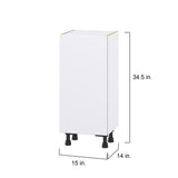 Hugo&Borg Lasalle 15-in W x 34.5-in H x 14-in D Bright White Slab Base Fully Assembled Cabinet (Flat Panel Slab Door Style)